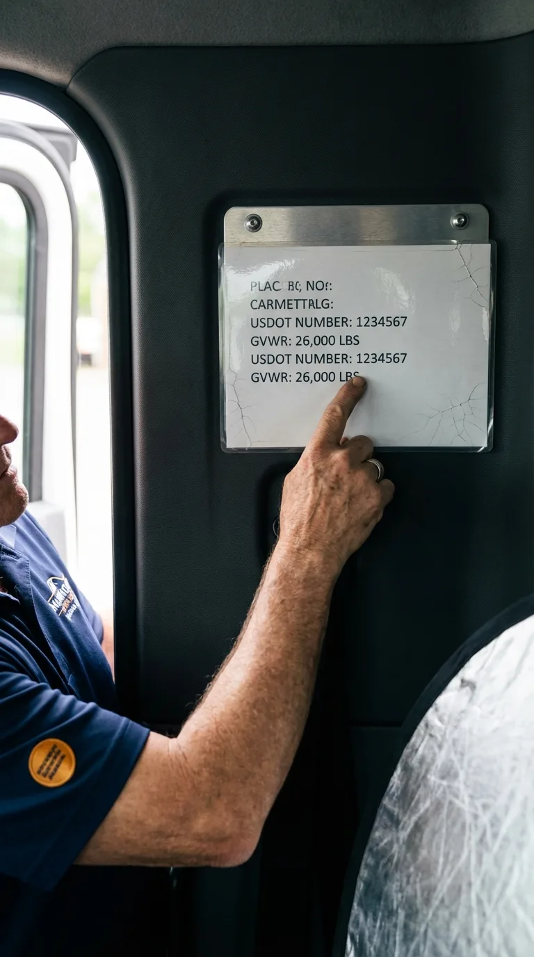 USDOT licensing placard verification in Medfield